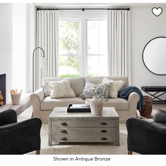 Pottery Barn Curtain Rod & Wall Bracket Antique Bronze Rod 0.75”D length 44”-68” - Picture 2 of 9